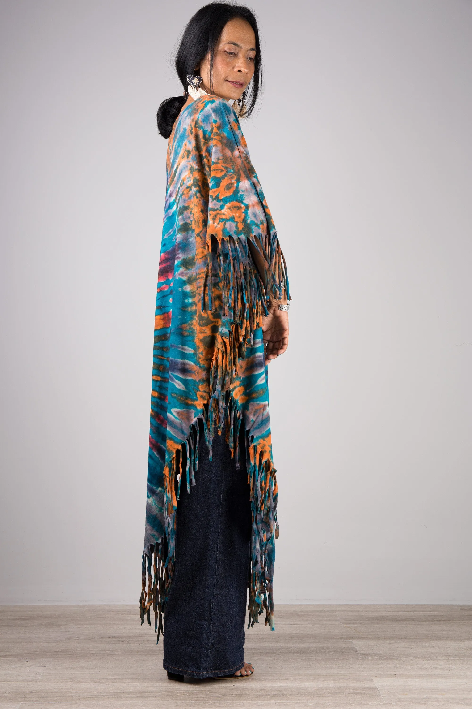 Tie dye poncho top