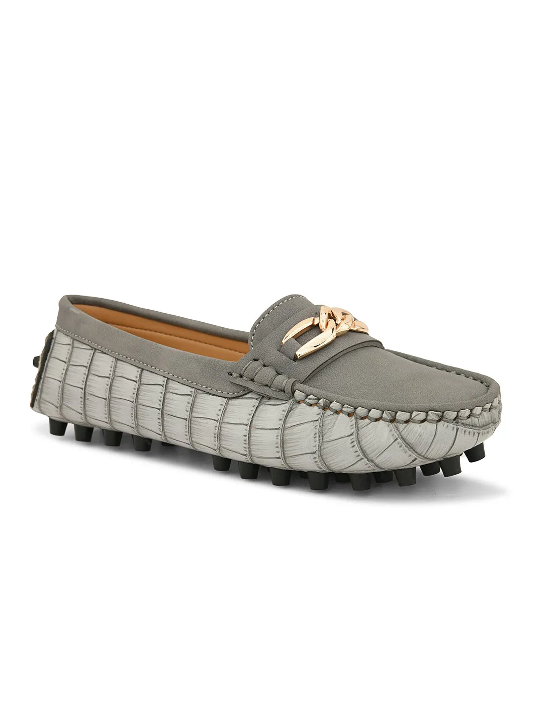 Women Loafers With Buckle Detailing