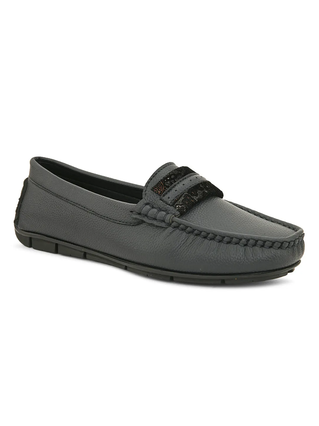 Women Loafers With Fabric Detailing