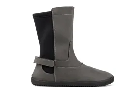 Women’s barefoot grey nubuck mid-calf boots