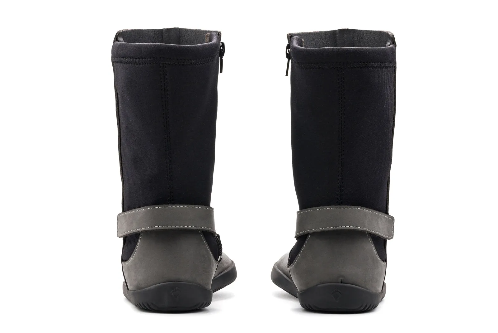 Women’s barefoot grey nubuck mid-calf boots